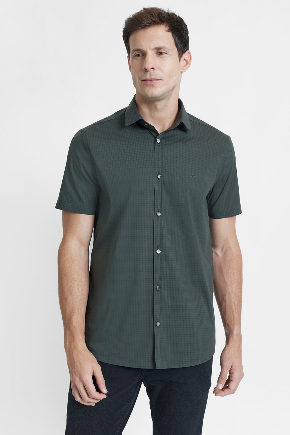 Camisa Slim Tech Flex Micro Xadrez - Aramis