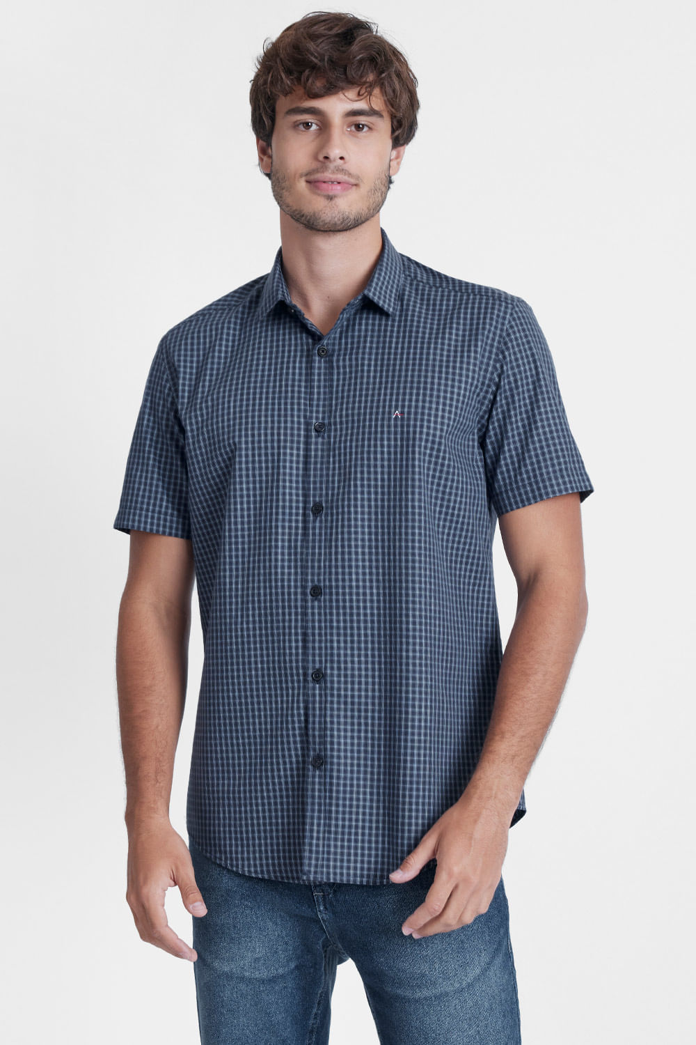 Urban classics Camisa Xadrez Básica Azul