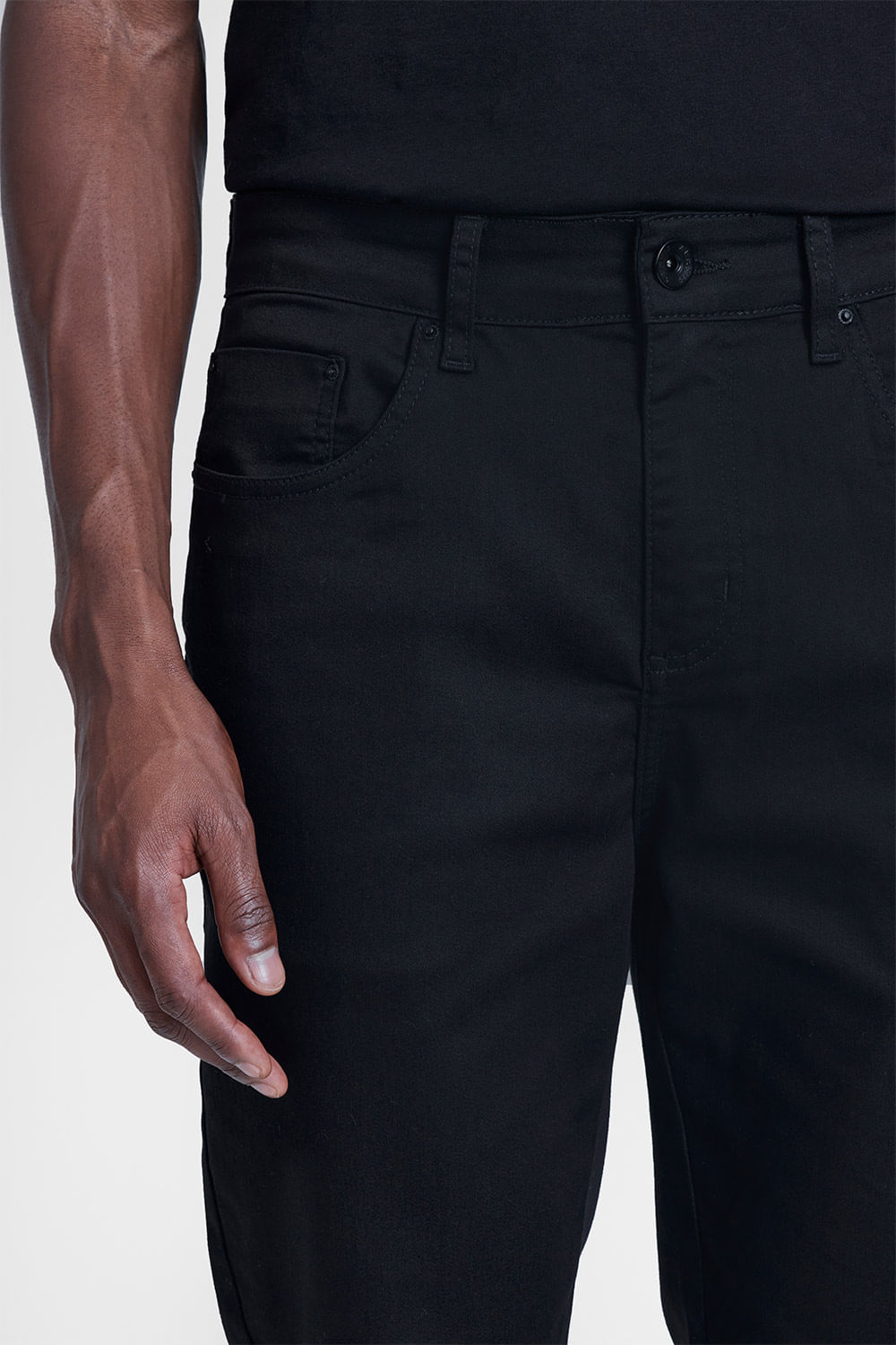 Calça Jeans Slim Black com Elastano Five Pockets Conceito Prisma
