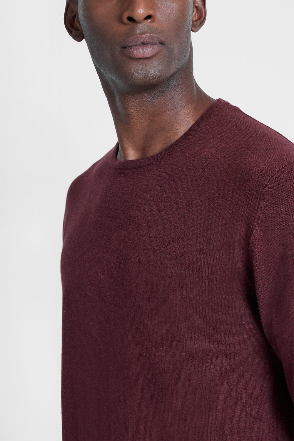 Tricot Gola Careca Manga Longa Bordeaux
