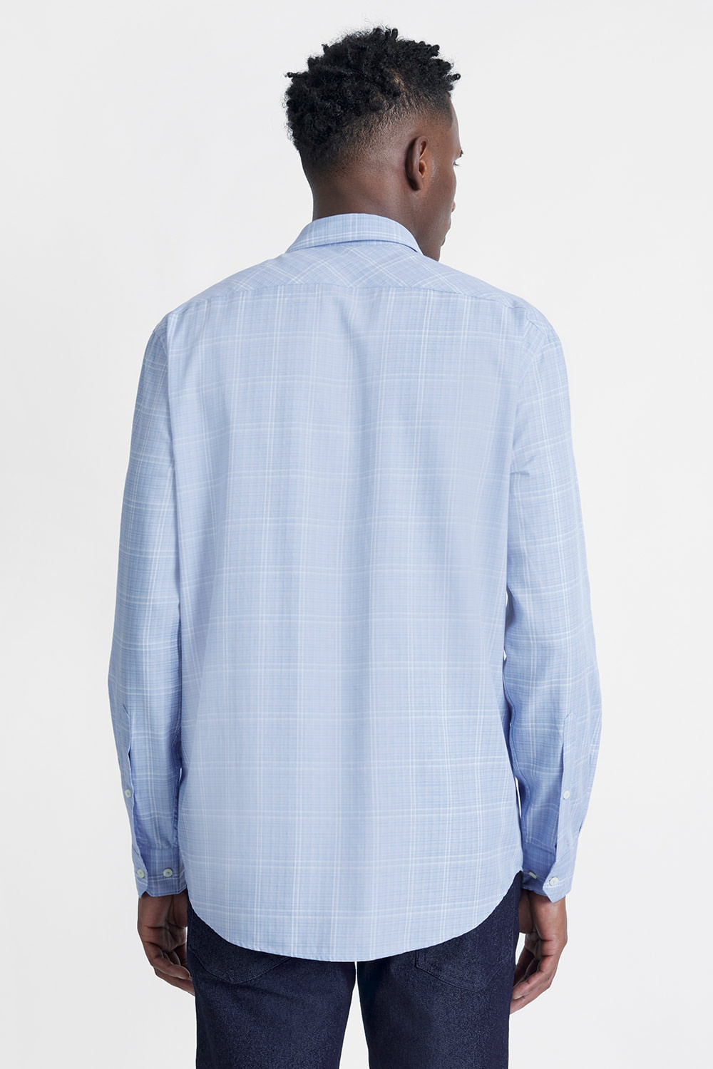 camisa ml xadrez 2023 cinza com azul