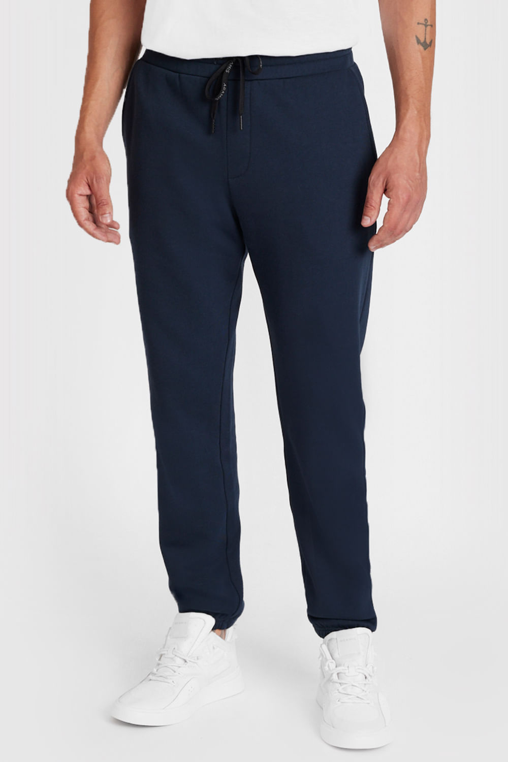 Calça Moletom Masculino Azul Marinho com Bolso - Pthirillo Jeans