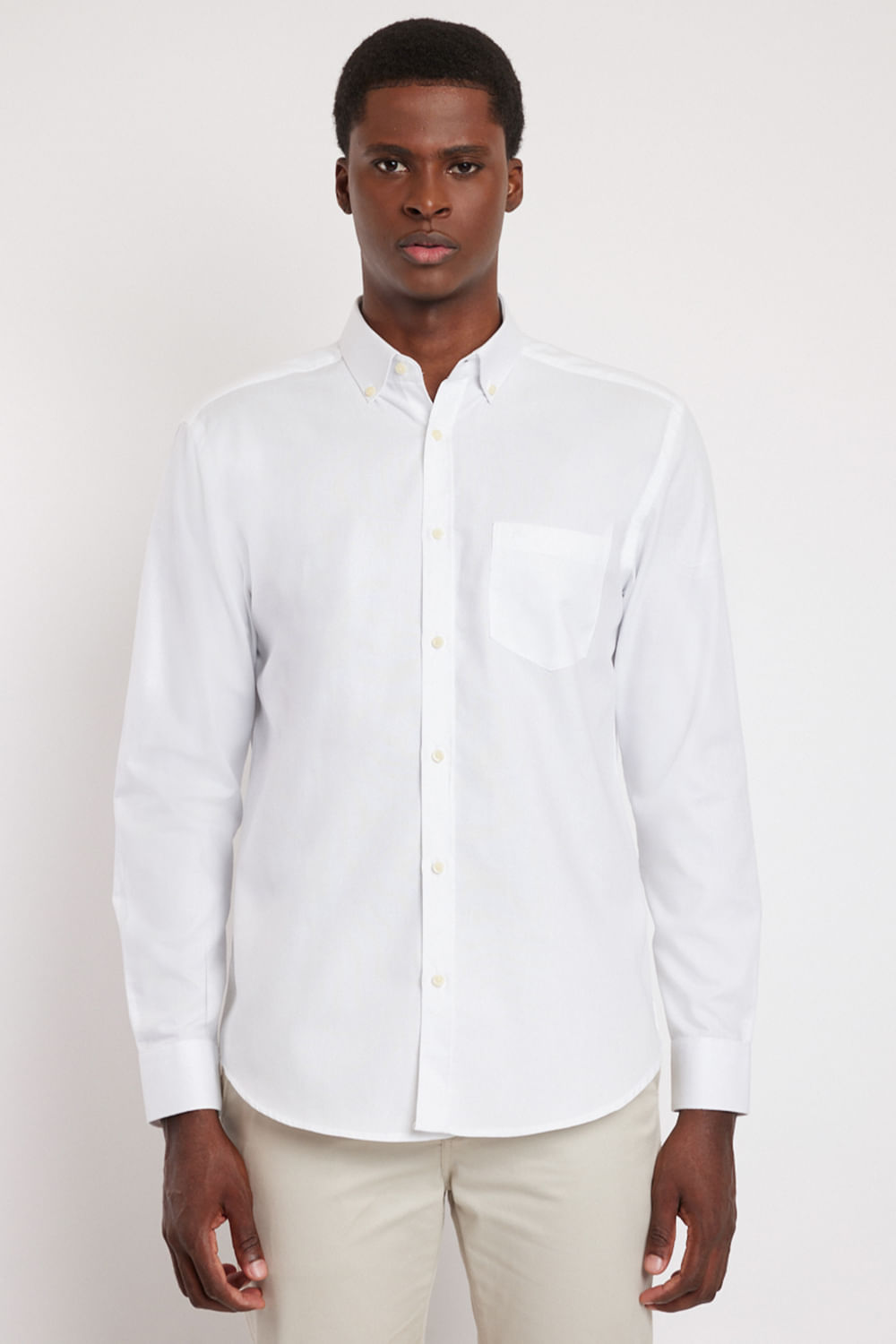 Camisa Regular Button Down Oxford Branco - Aramis