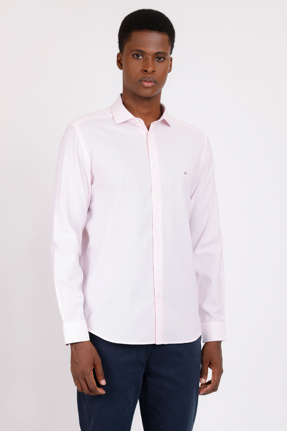 Camisa Manga Longa Social Regular Maquinetada Branco - Aramis