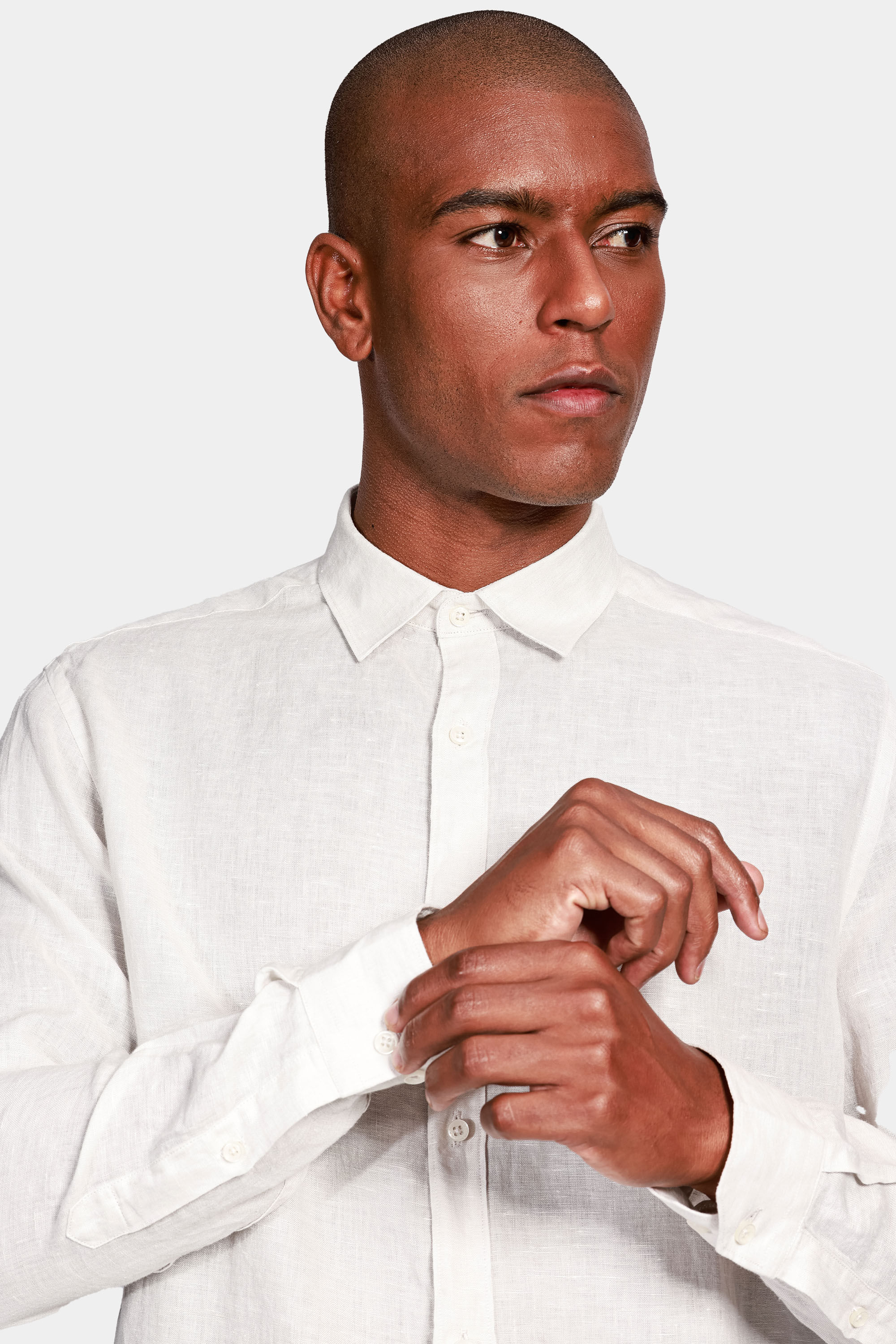 Camisa Manga Longa Move Slim em Linho Irlandês Gelo