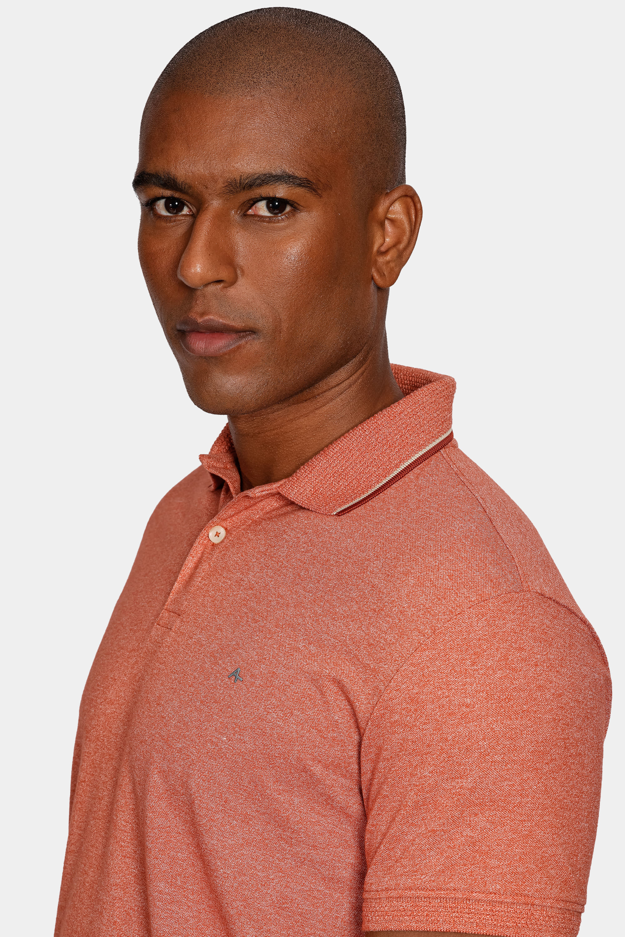 Polo Malha Moline Frisos Laranja Ferrugem