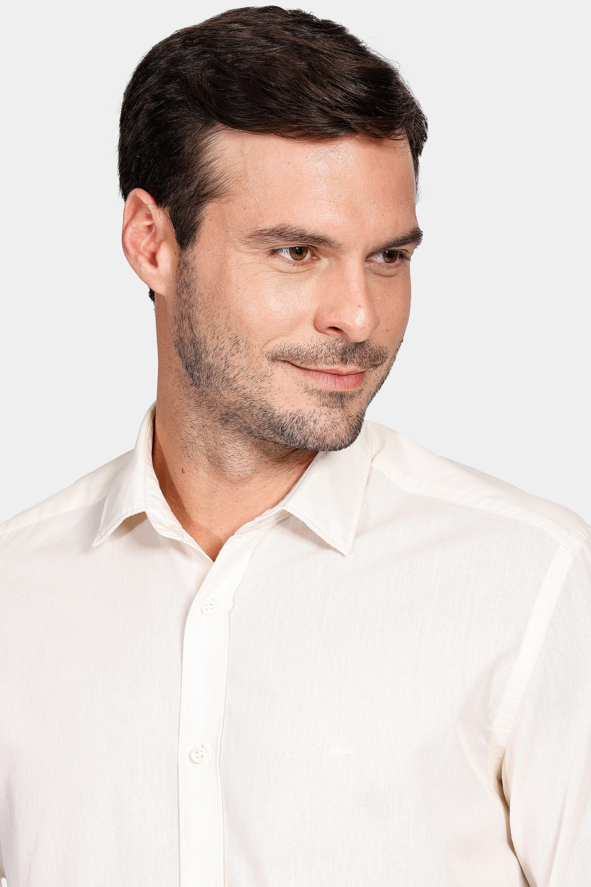 Camisa Manga Longa Cosmo Slim em Algodão Liso Willis Amarelo