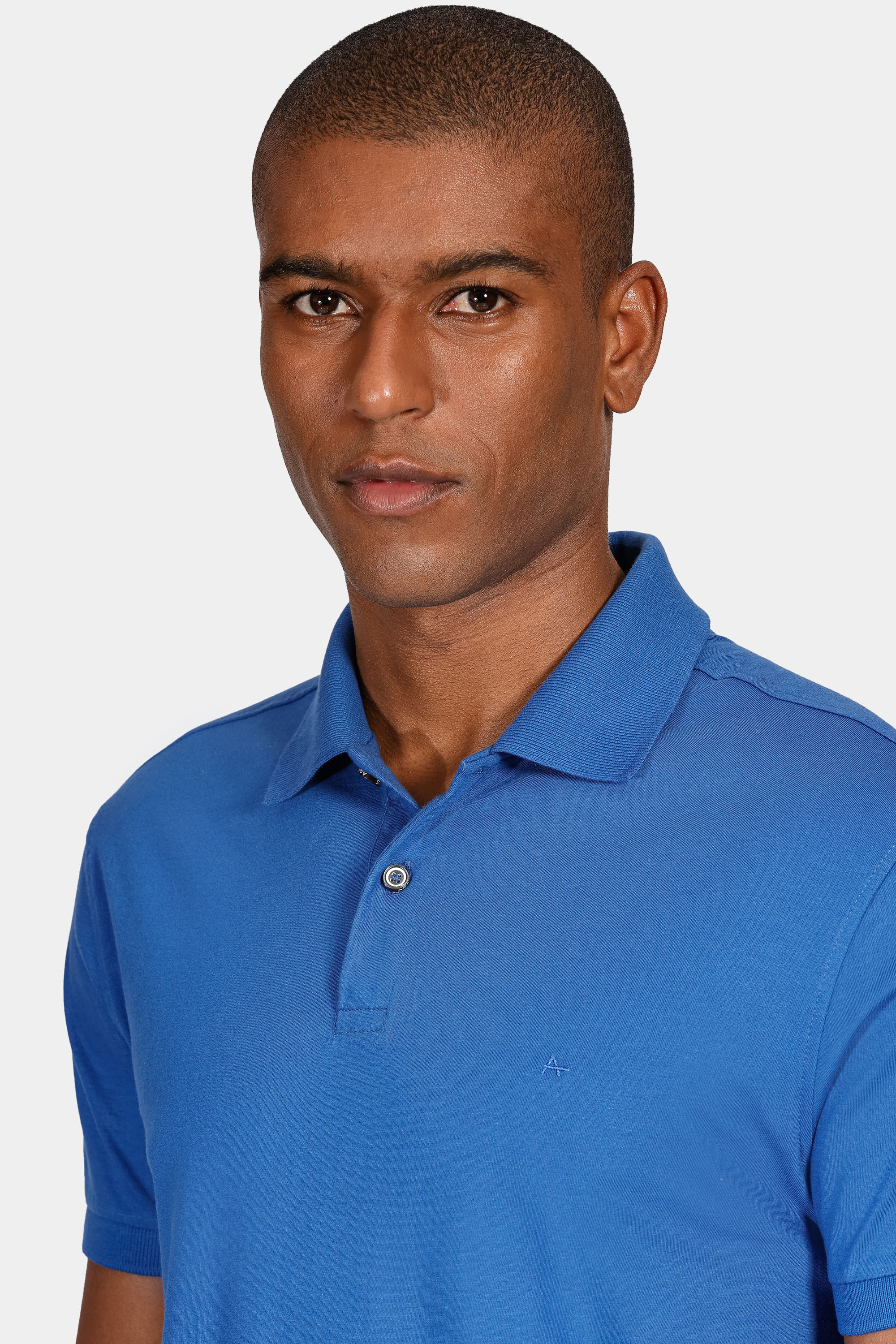 Polo Malha Lisa Azul Royal