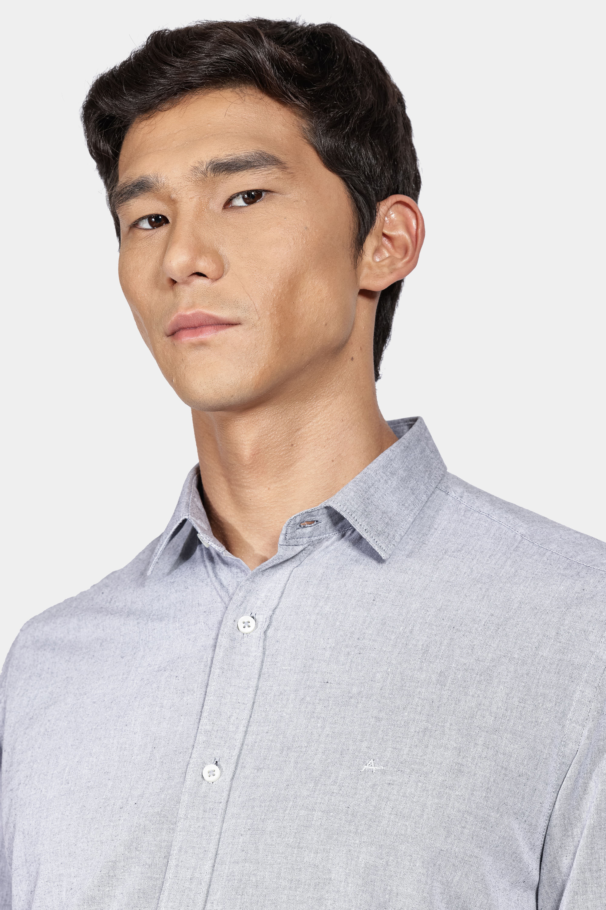 Camisa Slim em Algodão Willis Chumbo