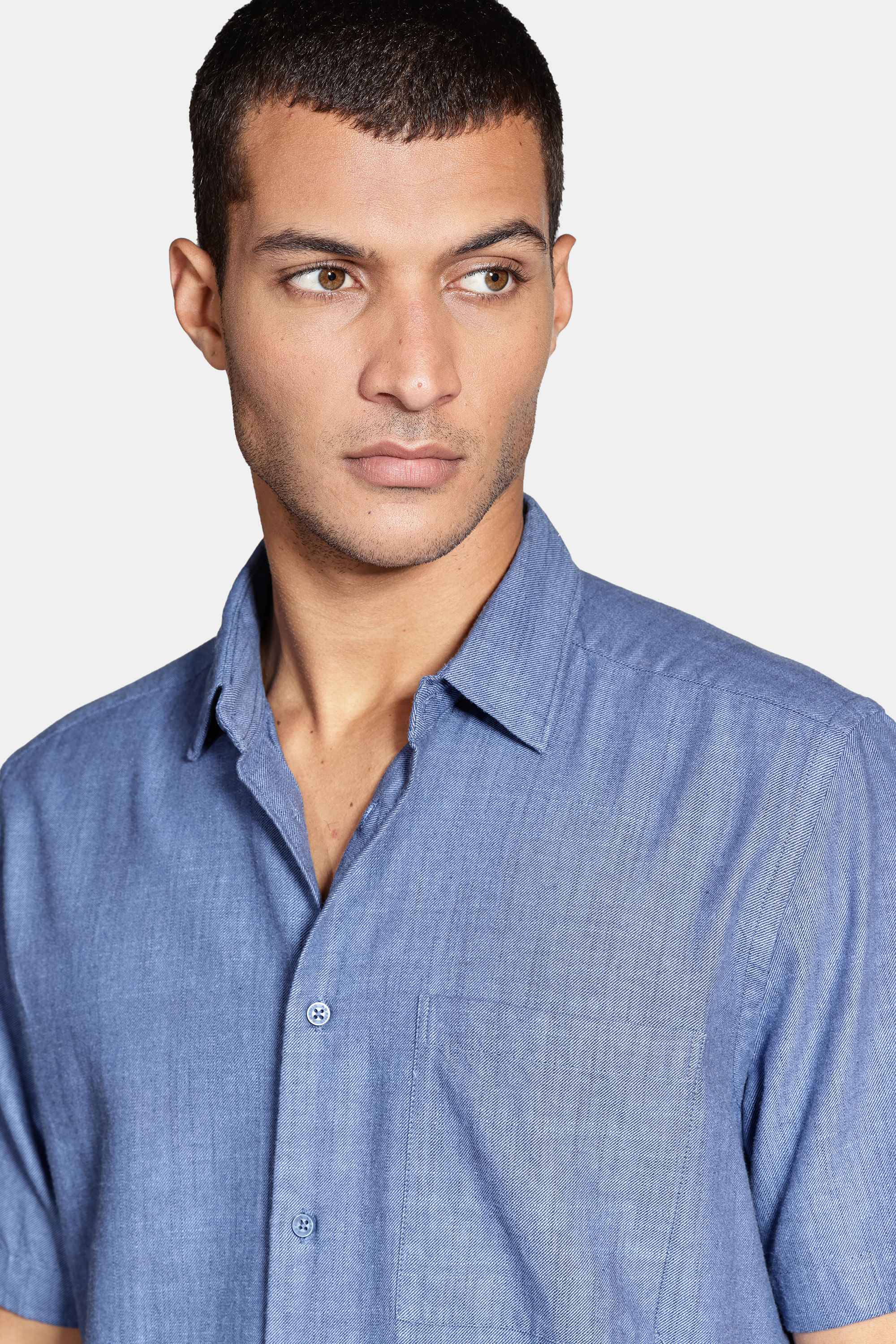 Camisa Regular Flame Rústica Azul Indigo