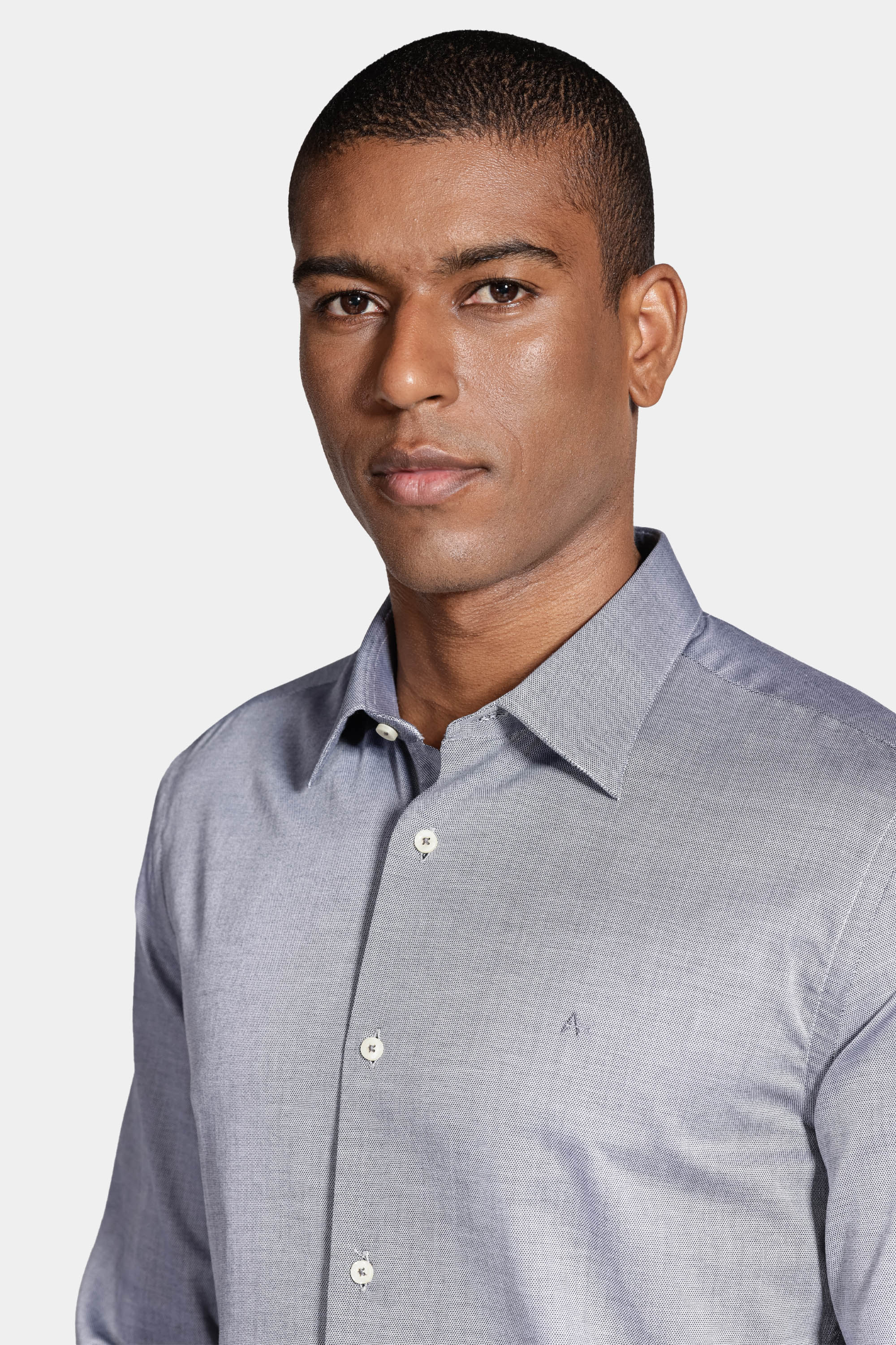 Camisa Slim Fio 50 Egípcio Petronas Cinza