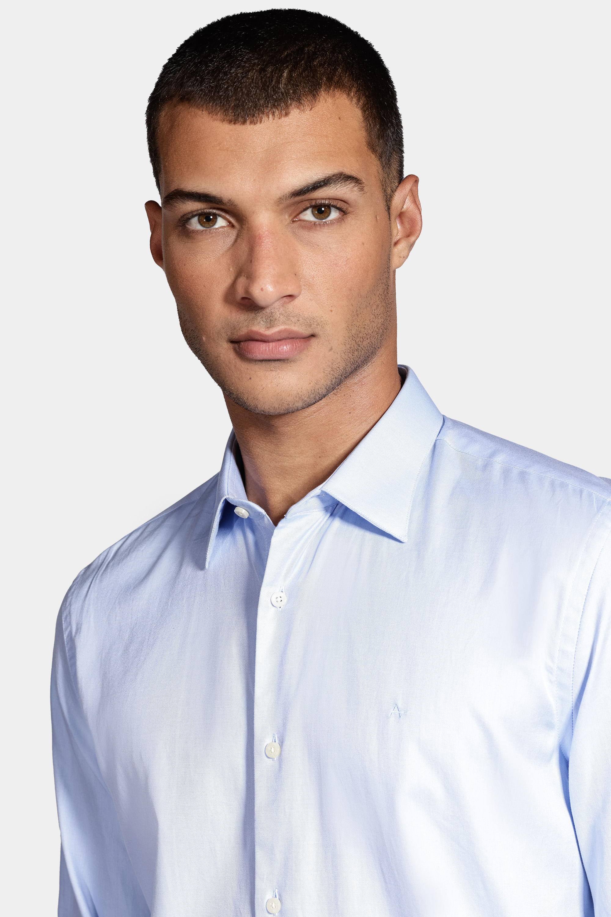 Camisa Manga Longa Cosmo Slim Algodão Egípcio Fio 100 Azul Claro