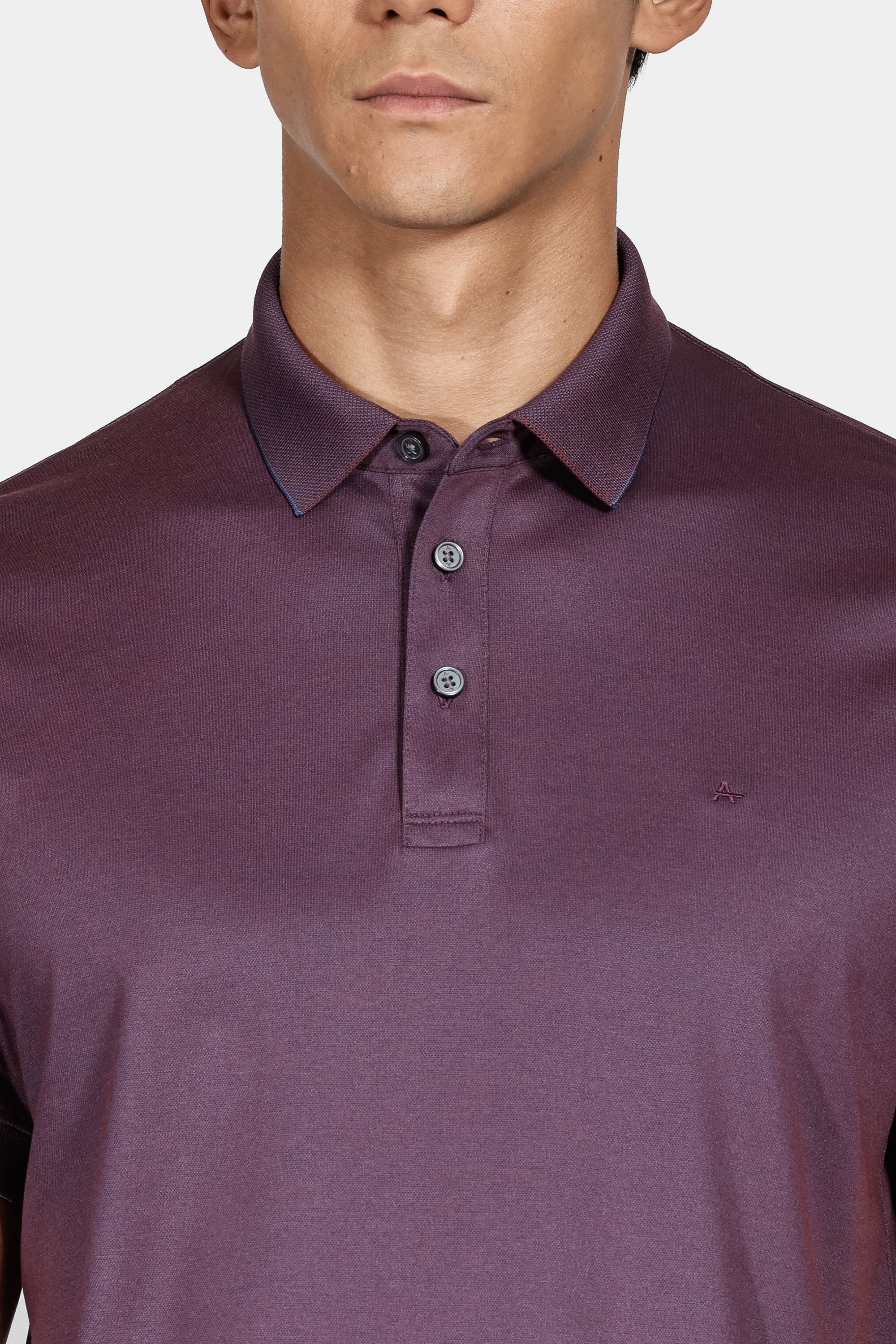 Polo Interlock Tech Manga Curta Bordo Cabernet