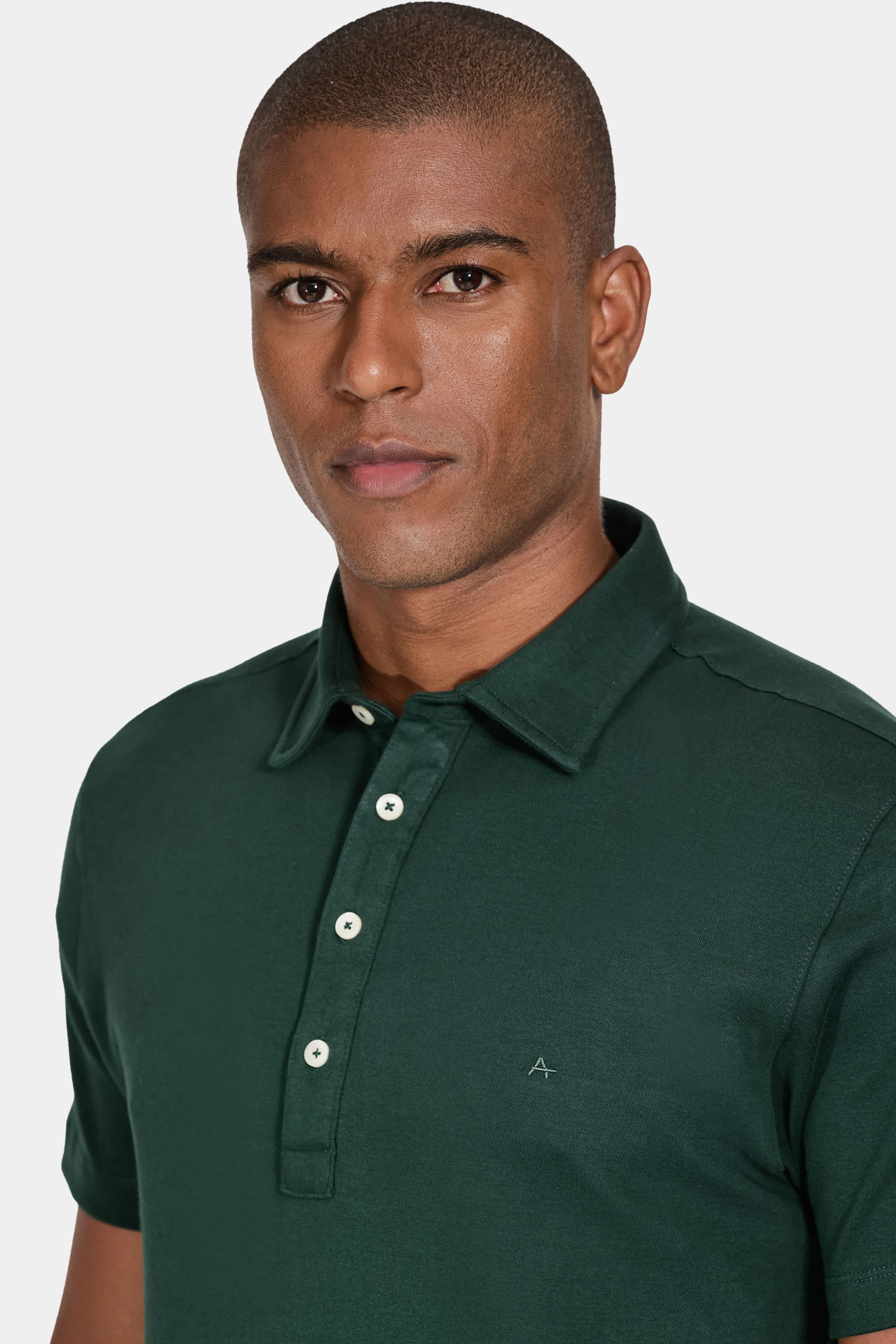 Polo Piquet Peitilho Longo Verde Floresta