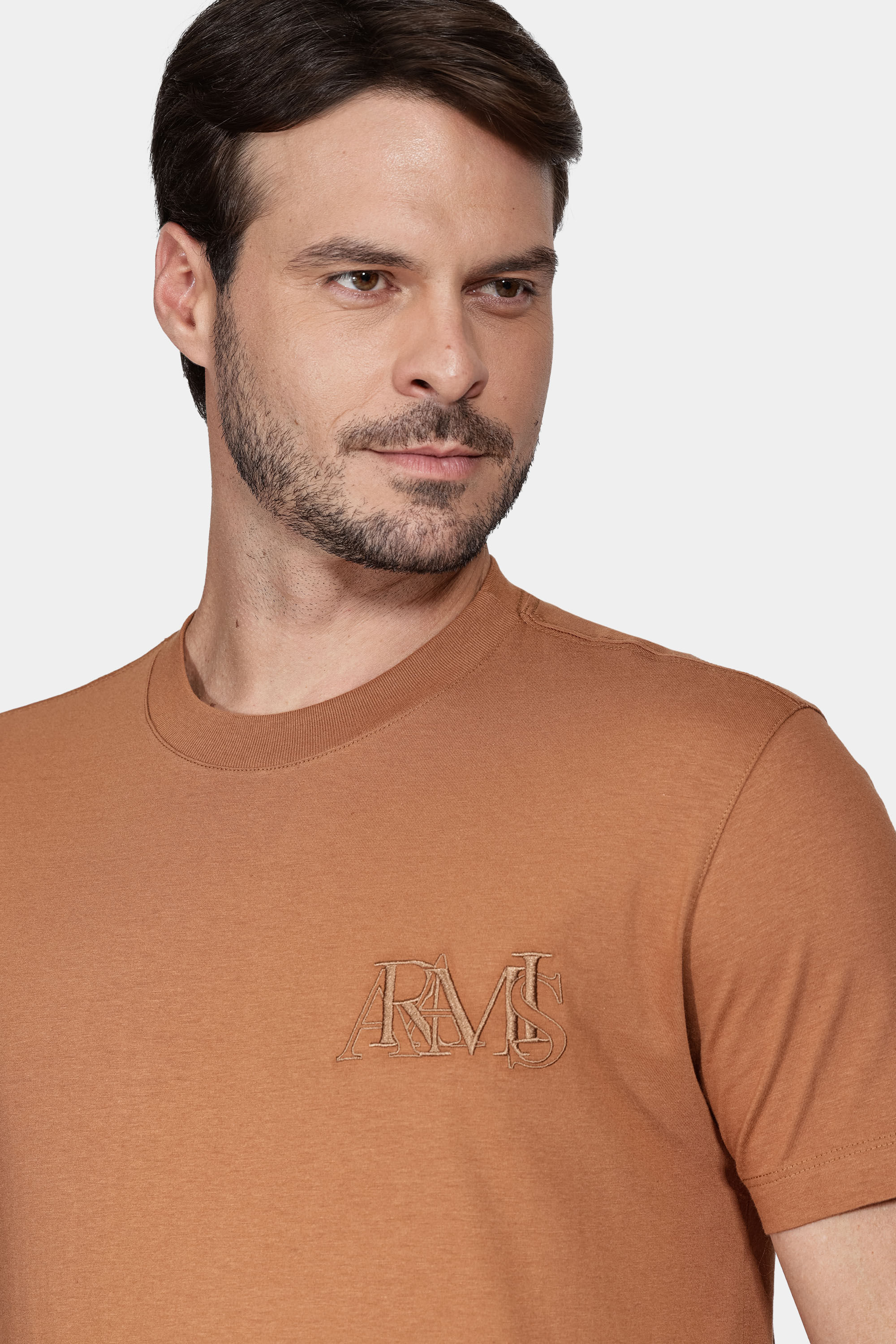 Camiseta Aramis Bordado Caramelo