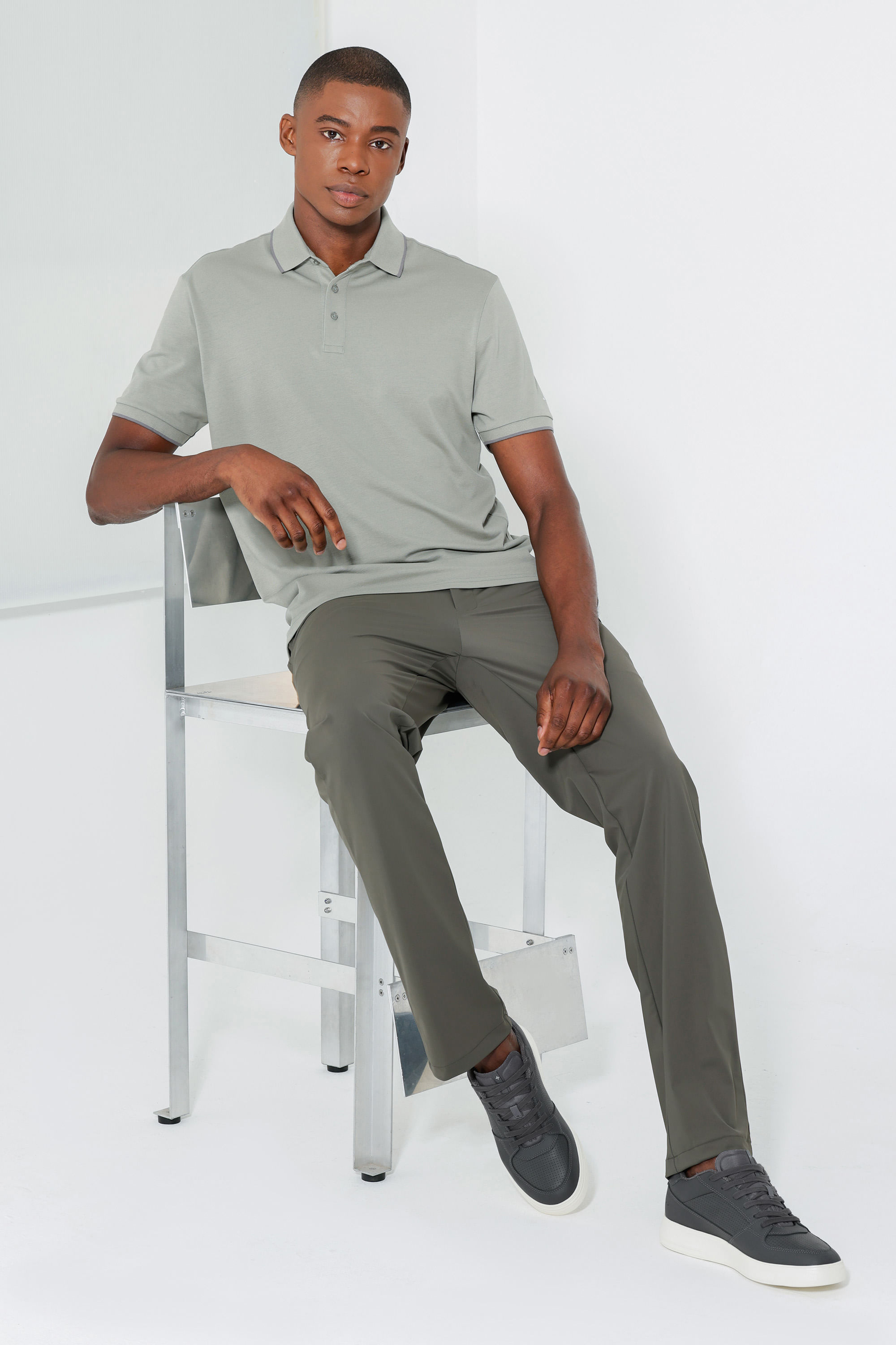 Polo Piquet Flex Verde Pistache