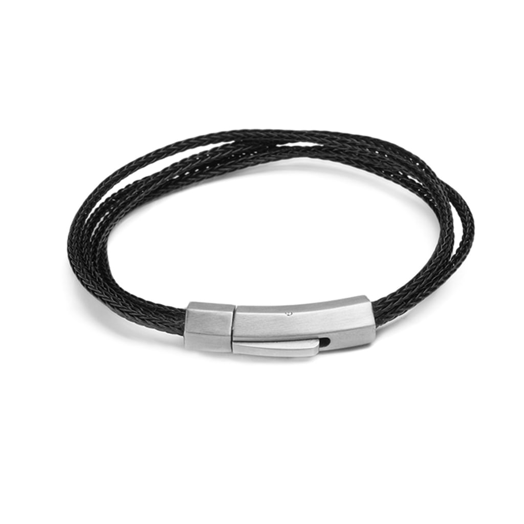 Pulseira Boyd de Cabo de Aço Preto