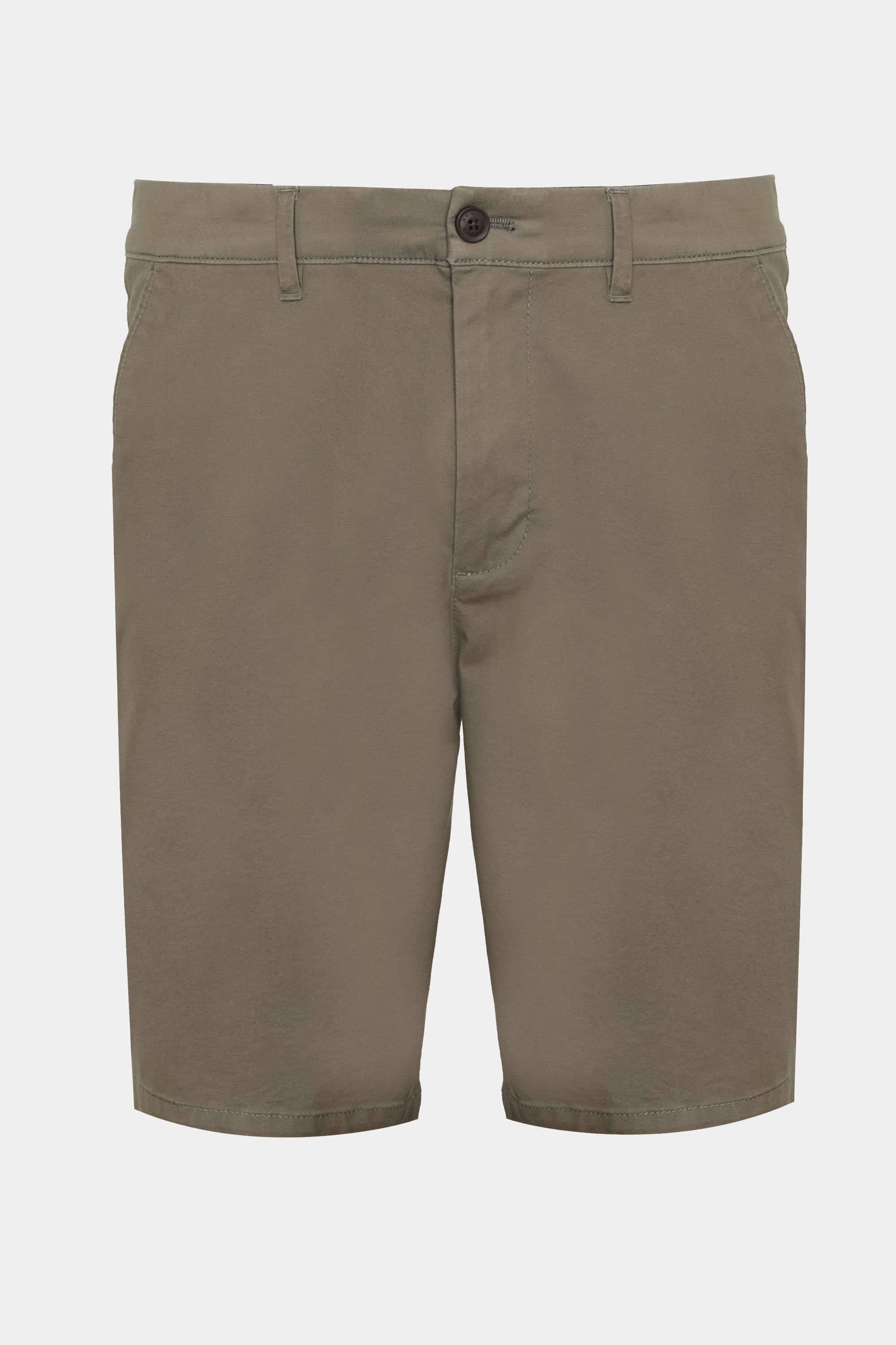 Bermuda Chino Casual em Sarja Verde Militar