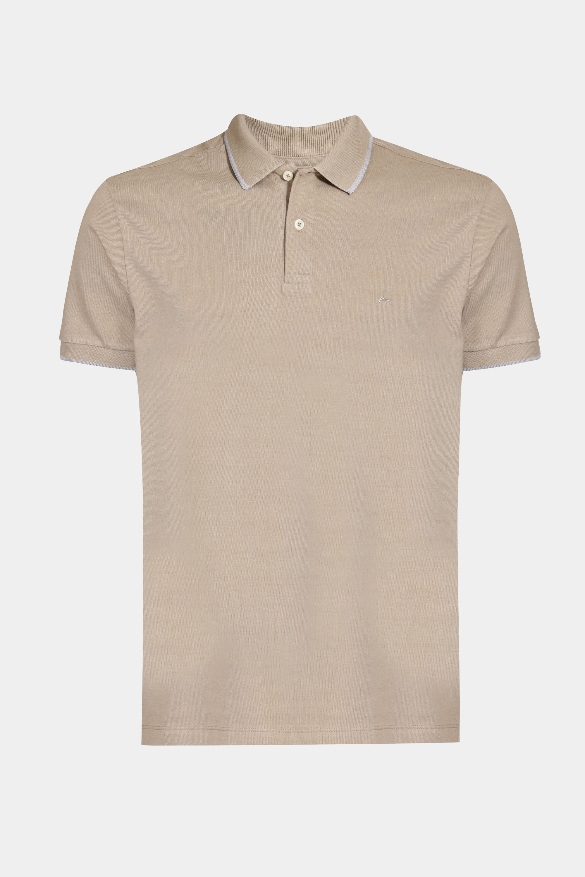 Polo Classic 1 Friso Areia Com  Cinza Claro