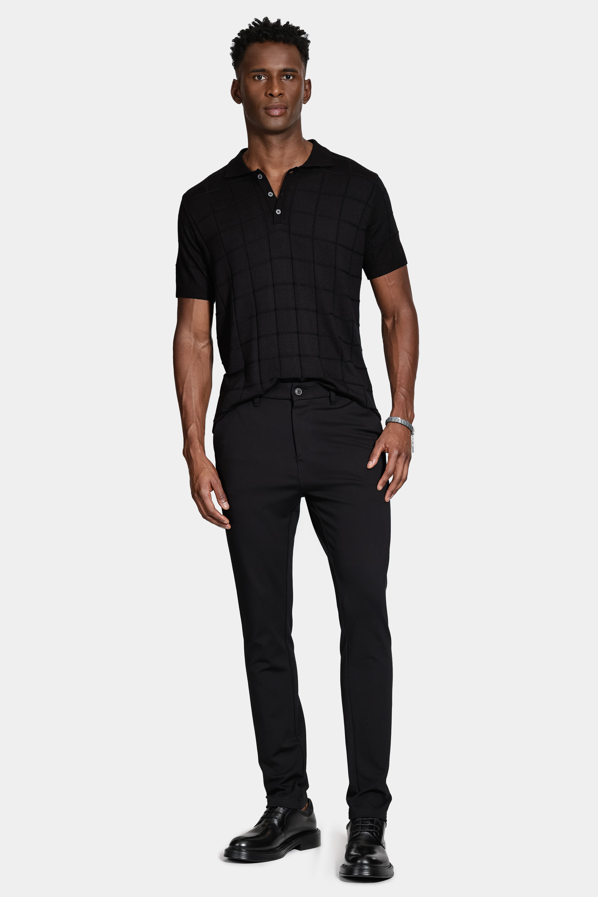 Calca Chino Slim Knit Conforto Calca Chino Slim Knit Conforto