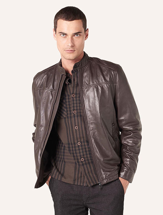 jaqueta de couro aramis