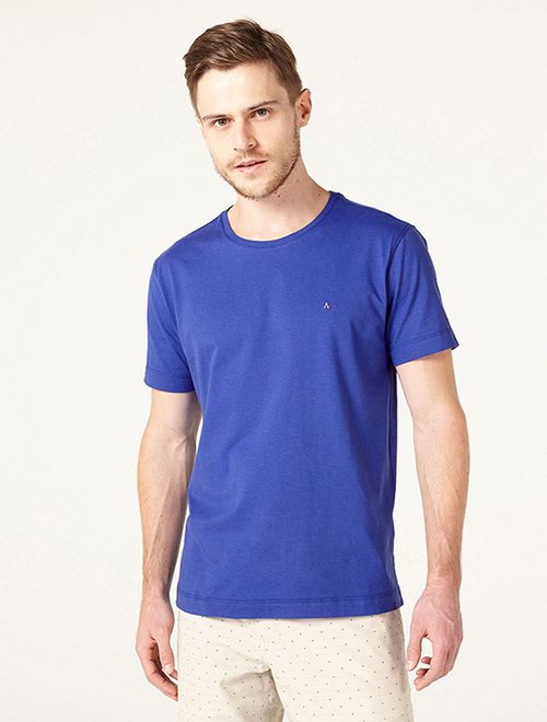 Camiseta Listras Careca Básica Azul