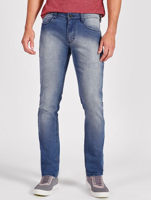 Calça Jeans Regular Estonada Five Pockets Azul