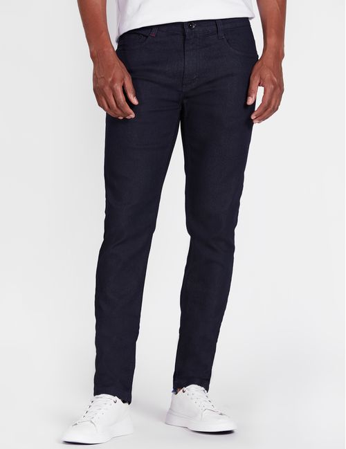 Calça Jeans Super Slim 5 Pockets Amaciada Azul Escuro