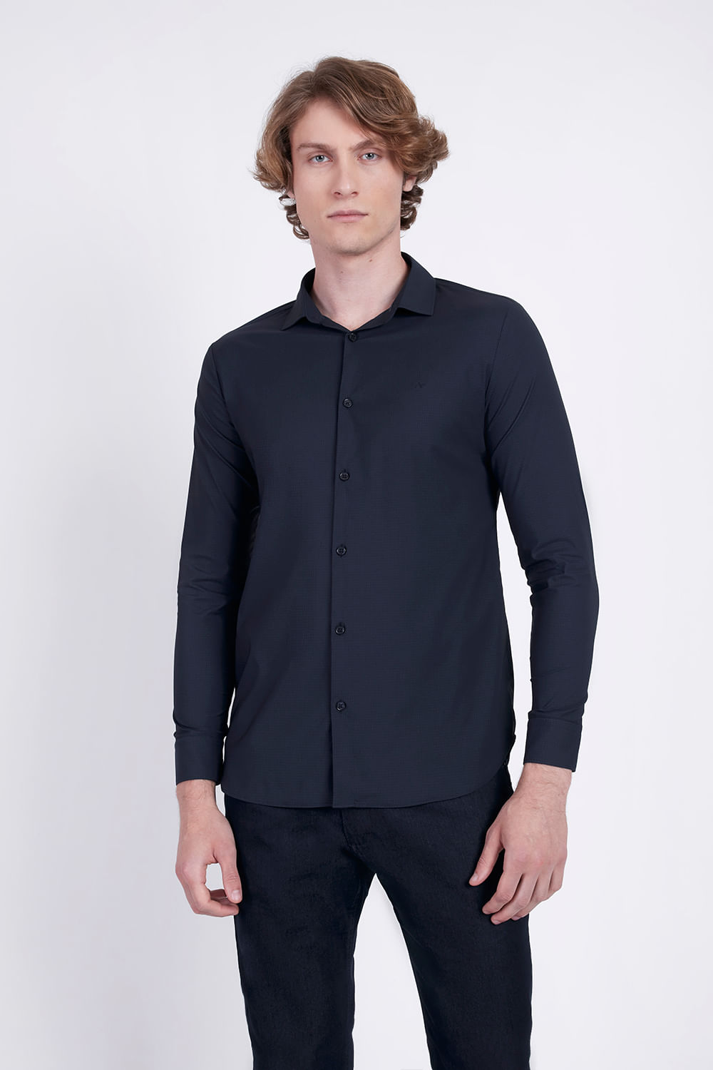 Camisa Manga Longa Slim Xadrez Tech Flex - Aramis